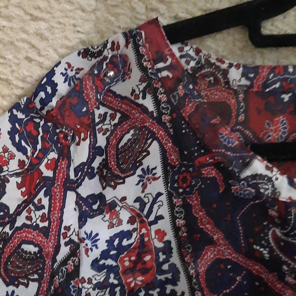 Sheer Paisley Motherhood Maternity XL Blouse - Picture 4 of 5